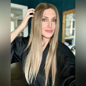 Long Dark Blonde Straight Lace Front Glueless Wig (13)